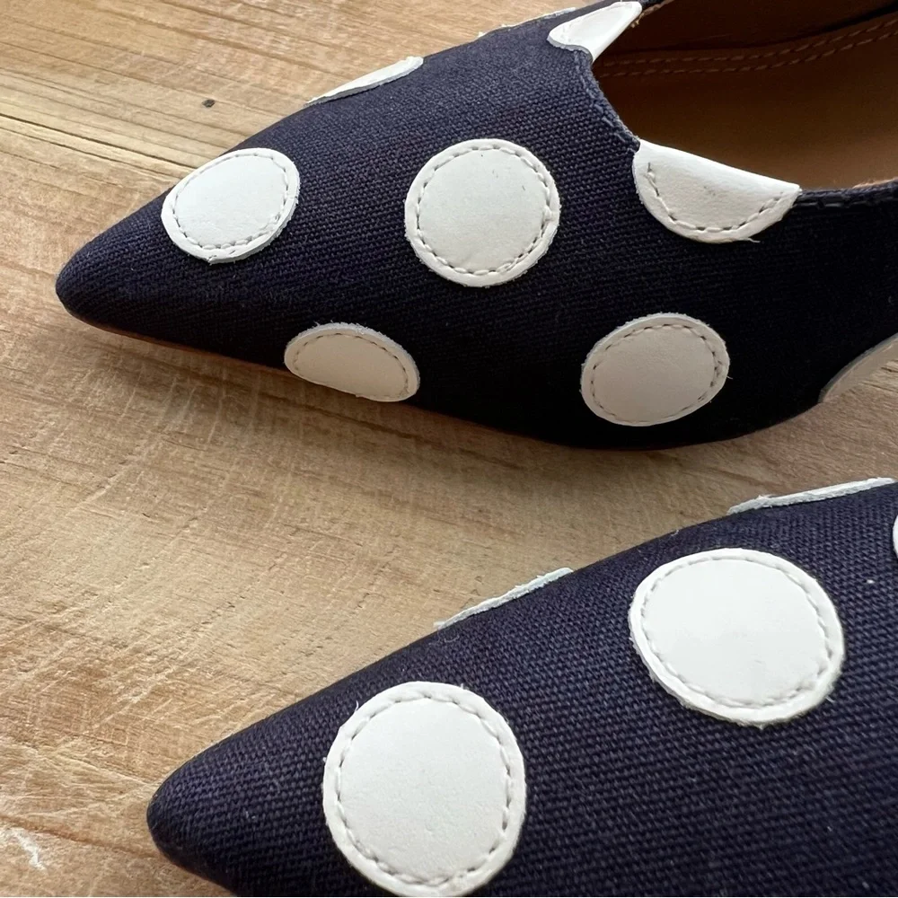 Tory Burch Spencer Slingback Pump in Navy Dot Size 6 - Picture 12 of 13